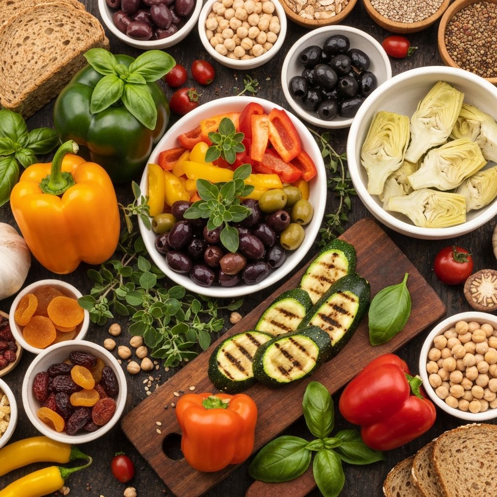 Mediterranean diet foods and diverse nutritional approaches